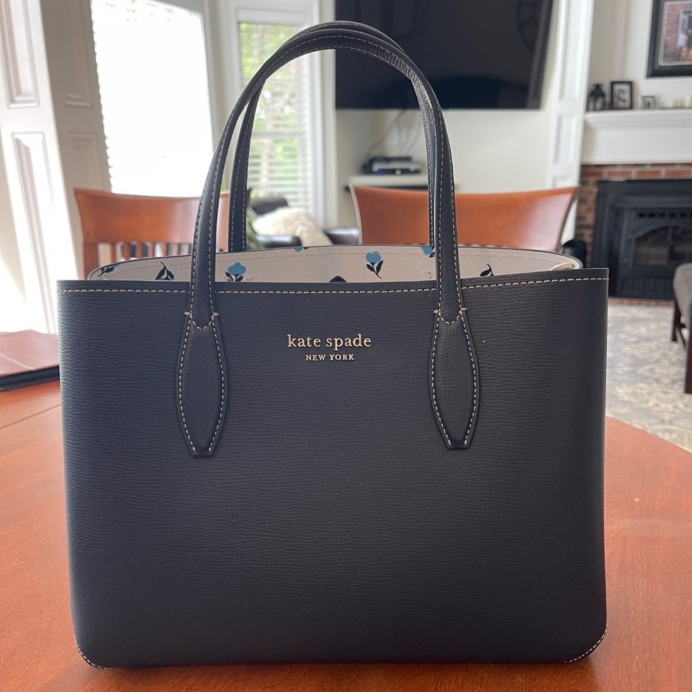 kate spade blue flower tote bag